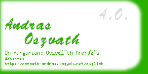 andras oszvath business card